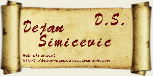 Dejan Simićević vizit kartica